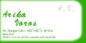 arika voros business card